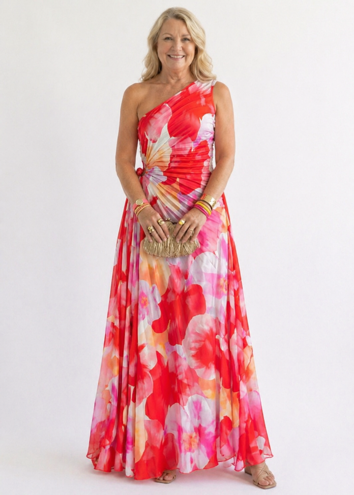 Molly | Pleated One-Shoulder Dress