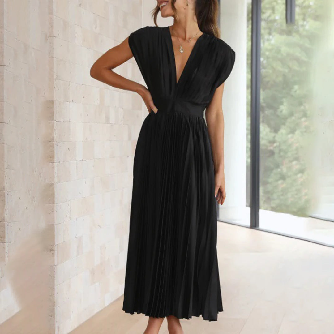 Genevieve | Timeless Pleated Midi Dress