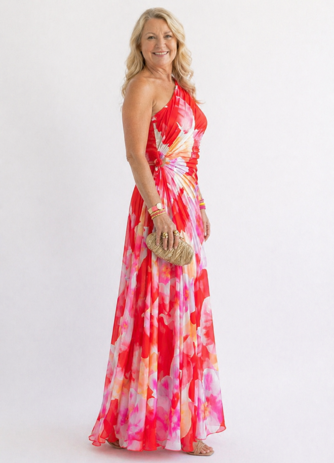 Clara | Vibrant Tropical Evening Dress