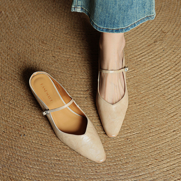 Thea Genuine Leather Mules - Alurea & Co.