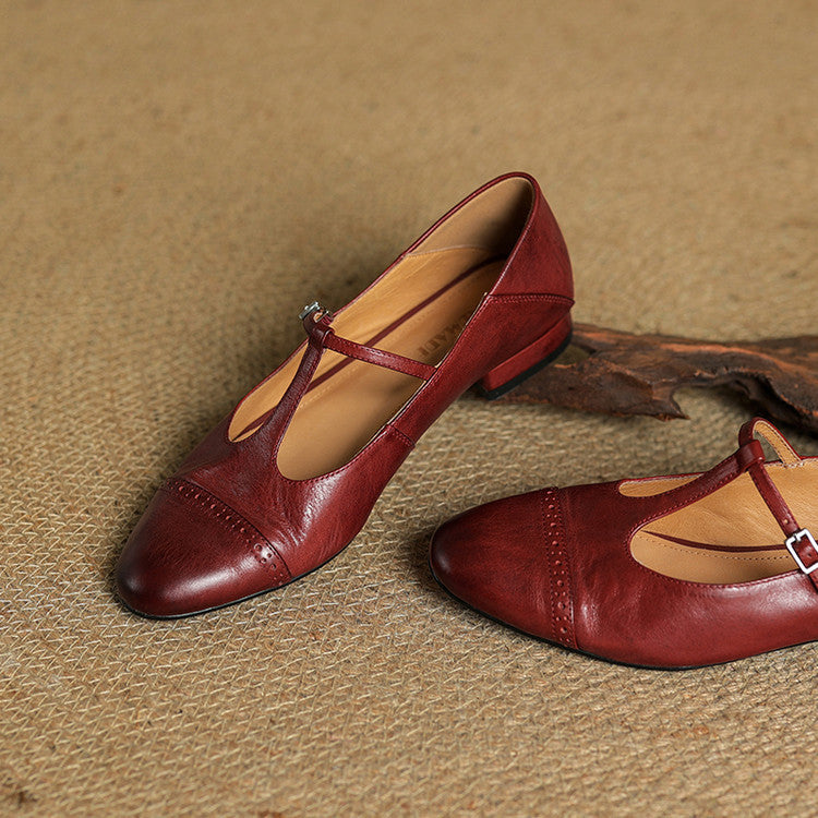 Miska Genuine Leather Flats - Alurea & Co.