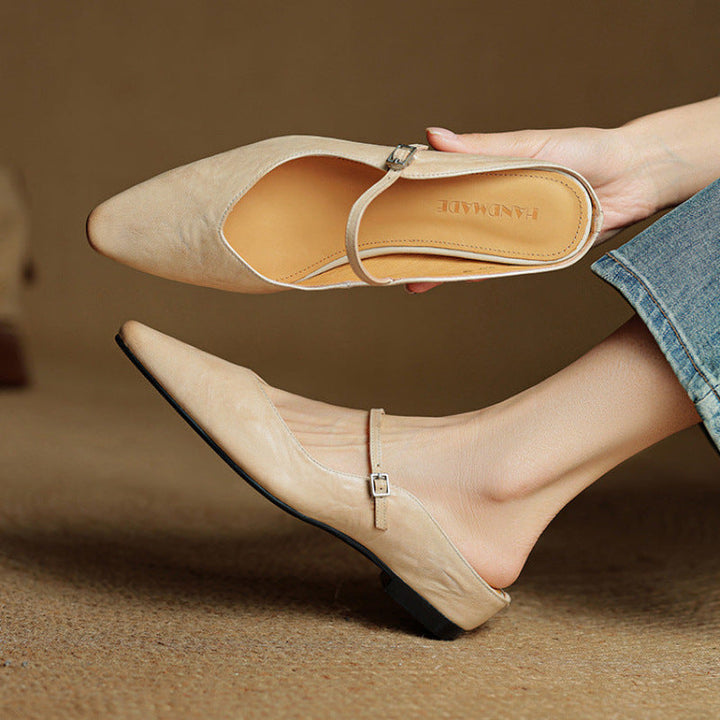 Thea Genuine Leather Mules - Alurea & Co.