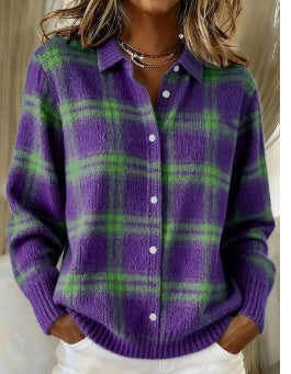 Maria™ – Soft Hoodie Blouse with Check Pattern - Alurea & Co.