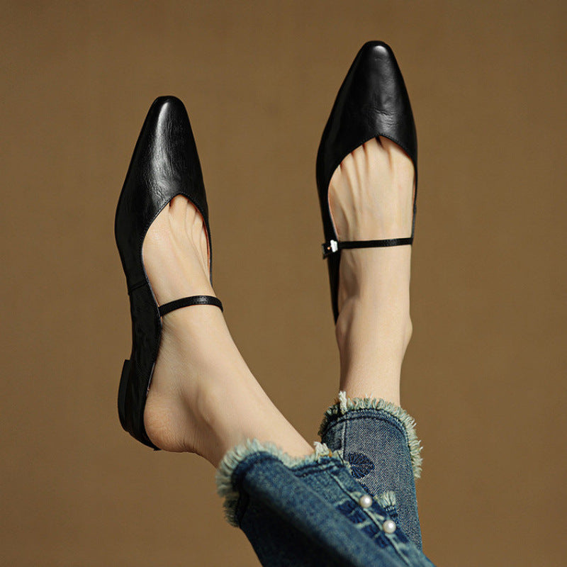 Thea Genuine Leather Mules - Alurea & Co.