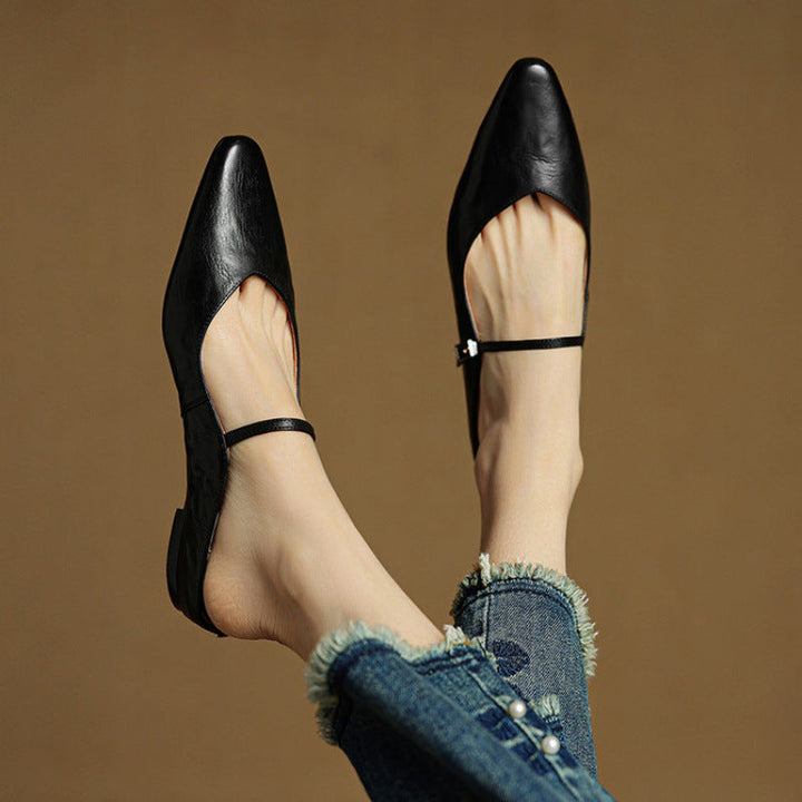 Thea Genuine Leather Mules - Alurea & Co.