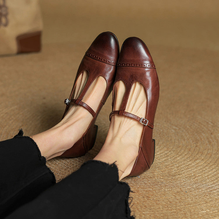 Miska Genuine Leather Flats - Alurea & Co.