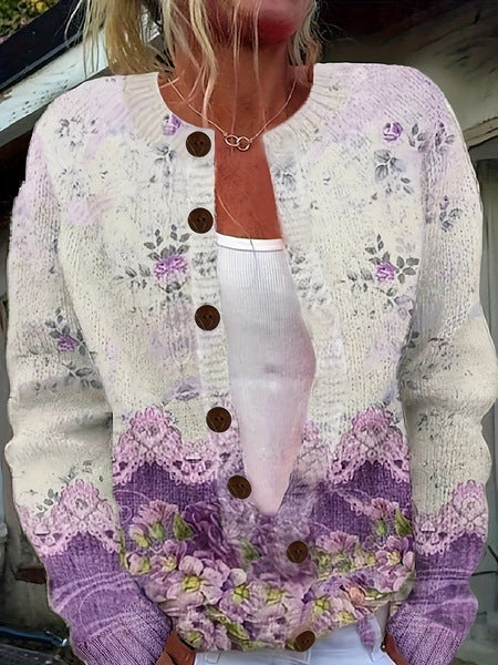 Chloe | Vintage Floral Cardigan Sweater - Alurea & Co.
