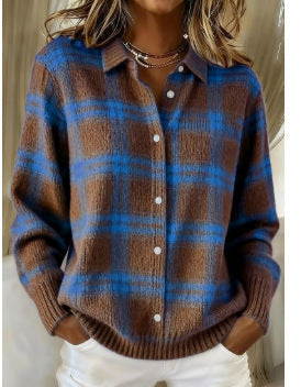 Liz™ – Soft Hoodie Blouse with Check Pattern - Alurea & Co.