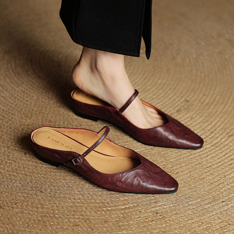 Thea Genuine Leather Mules - Alurea & Co.
