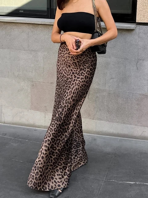 Selena - Leopard Slip Skirt