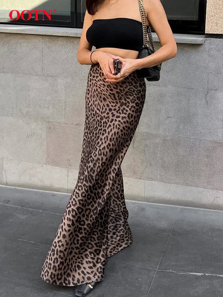 Selena - Leopard Slip Skirt