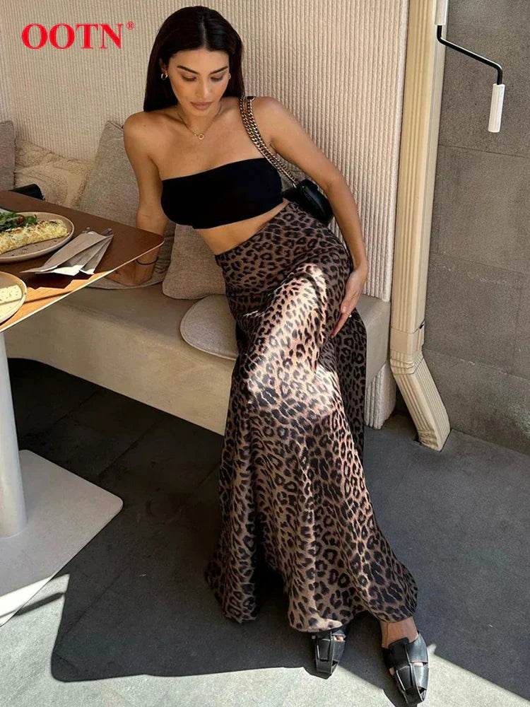 Selena - Leopard Slip Skirt