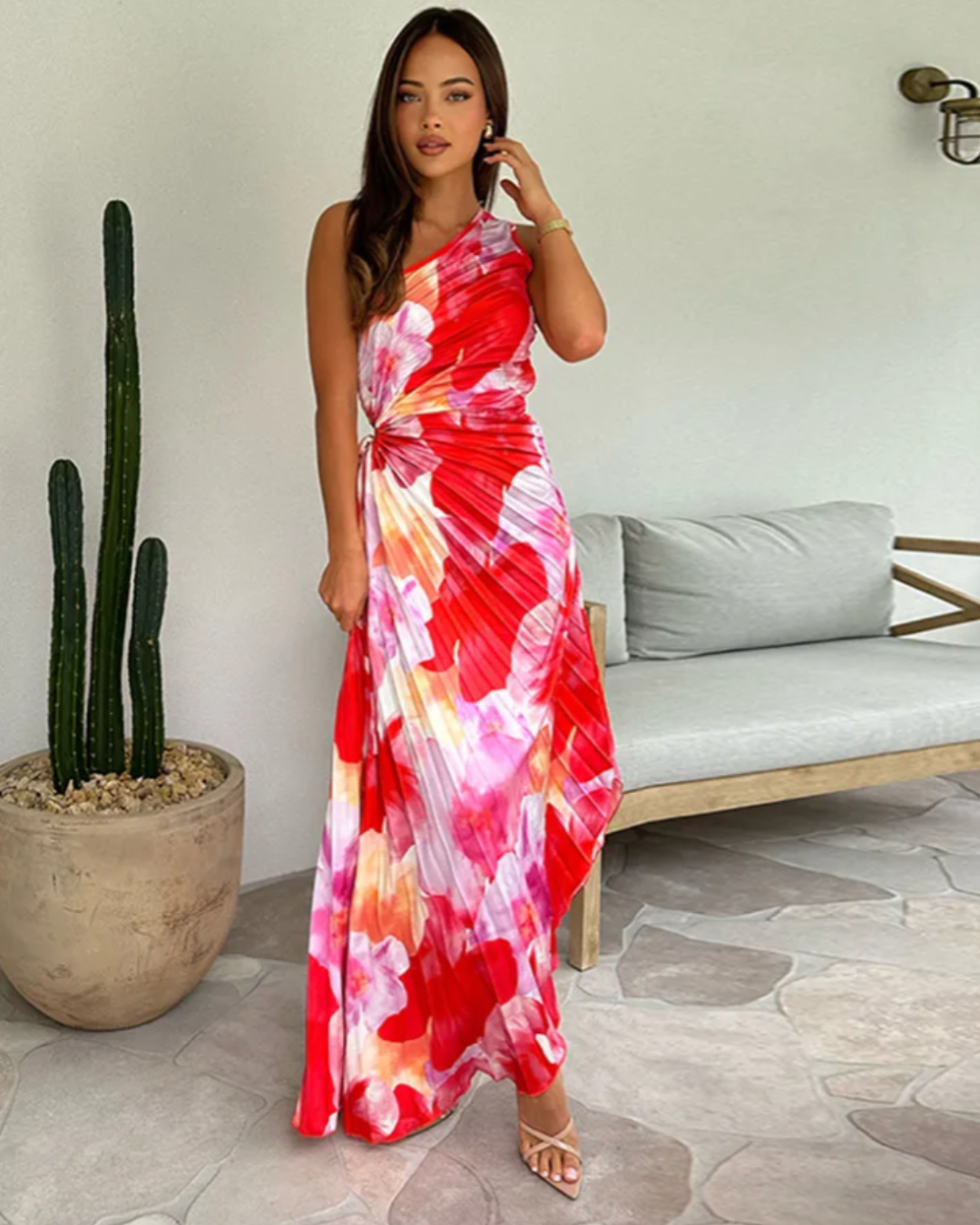 Clara | Vibrant Tropical Evening Dress