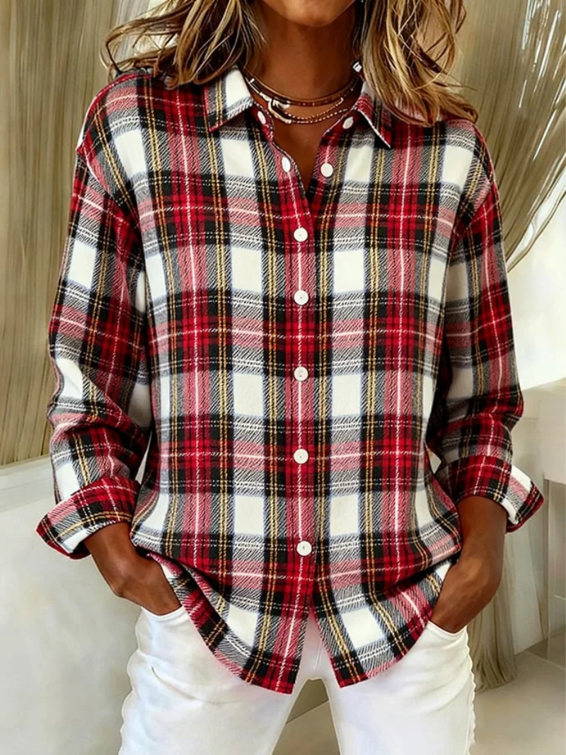 Mira™ – Classic Checked Hoodie Blouse - Alurea & Co.
