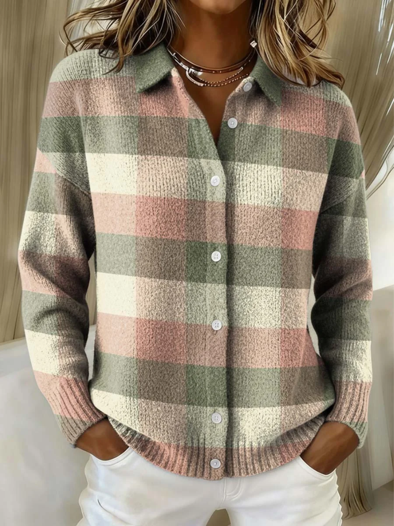 Noor™ – Checkered Hoodie Blouse - Alurea & Co.