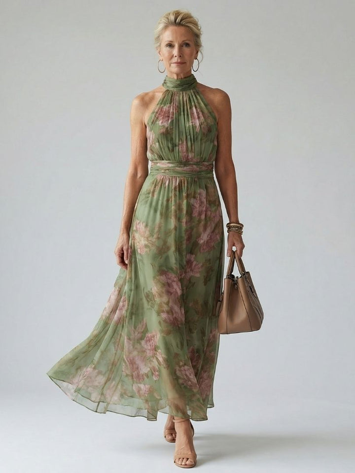 Chloe | Gathered Halter Midi Dress