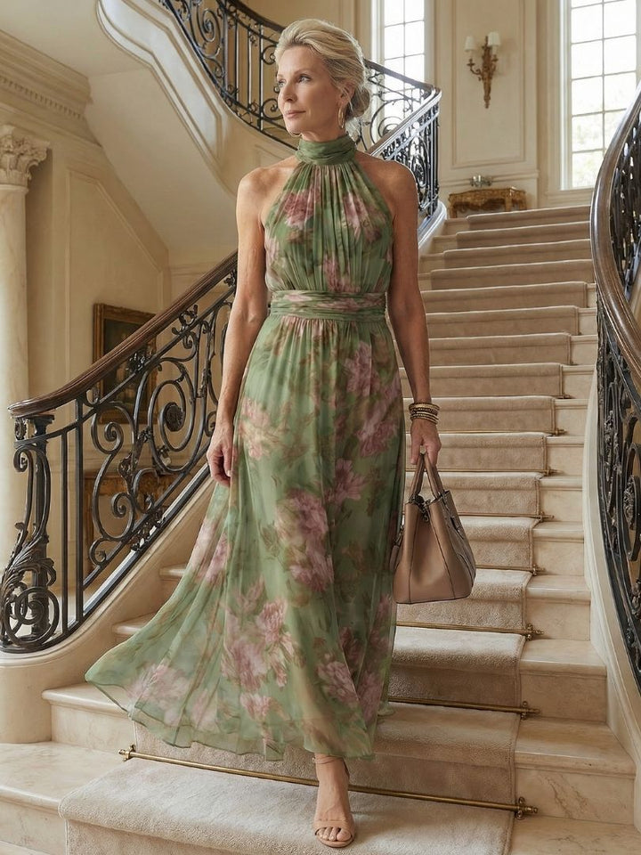 Chloe | Gathered Halter Midi Dress