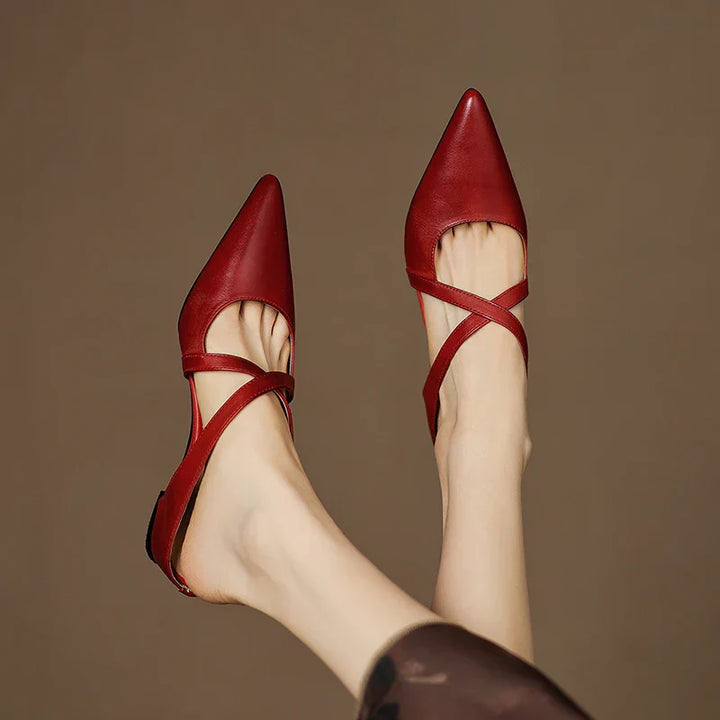 Helene Genuine Leather Mules - Alurea & Co.