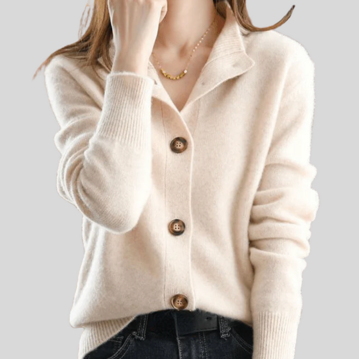 Claire | Retro-Style Cashmere Cardigan - Alurea & Co.