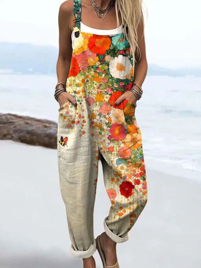 Vintage Floral Jumpsuit Women - Effortless Style & All-Day Comfort - Alurea & Co.