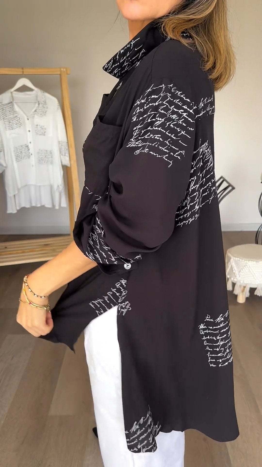 Tiemona – Script Button-Up Shirt