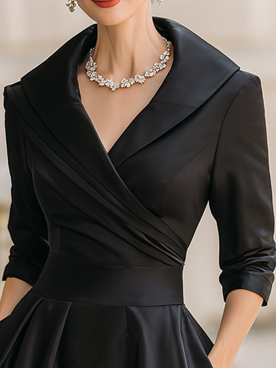 Lina - Midi Dress in Satin - Alurea & Co.
