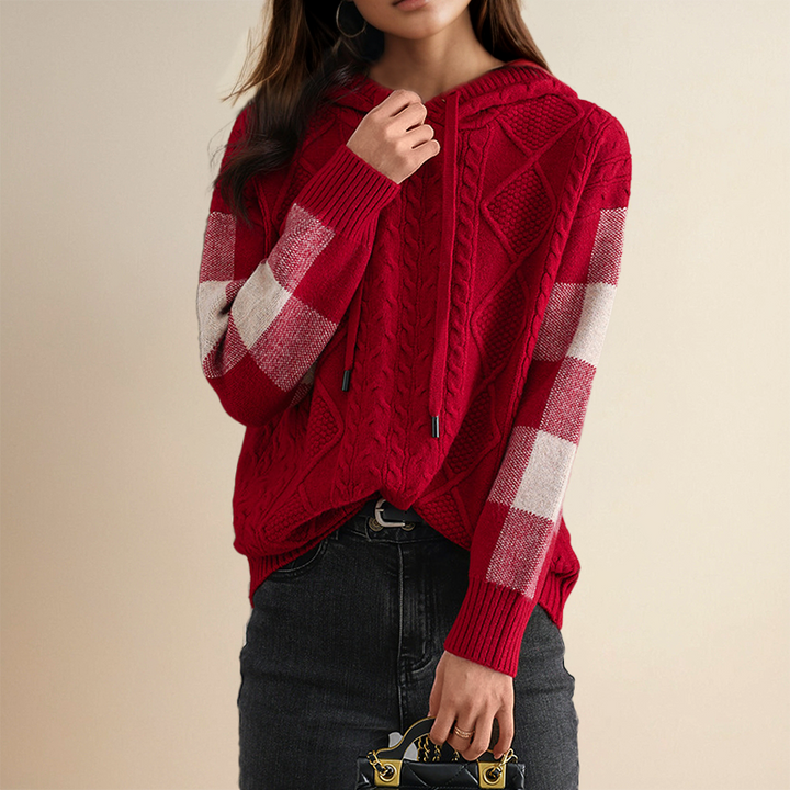 Emily | Cable Knit Hoodie Sweater - Alurea & Co.