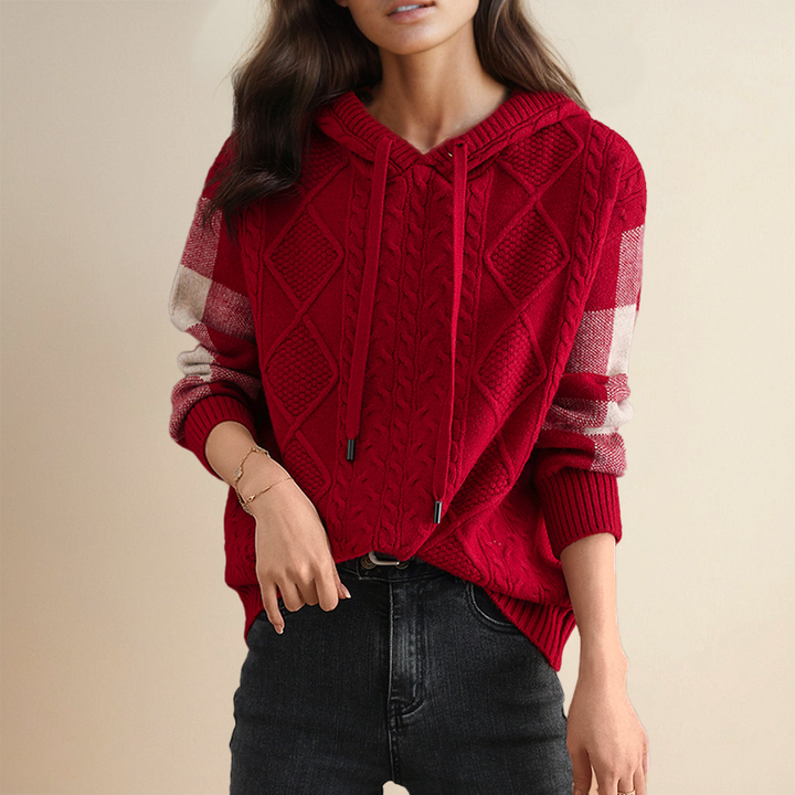 Emily | Cable Knit Hoodie Sweater - Alurea & Co.