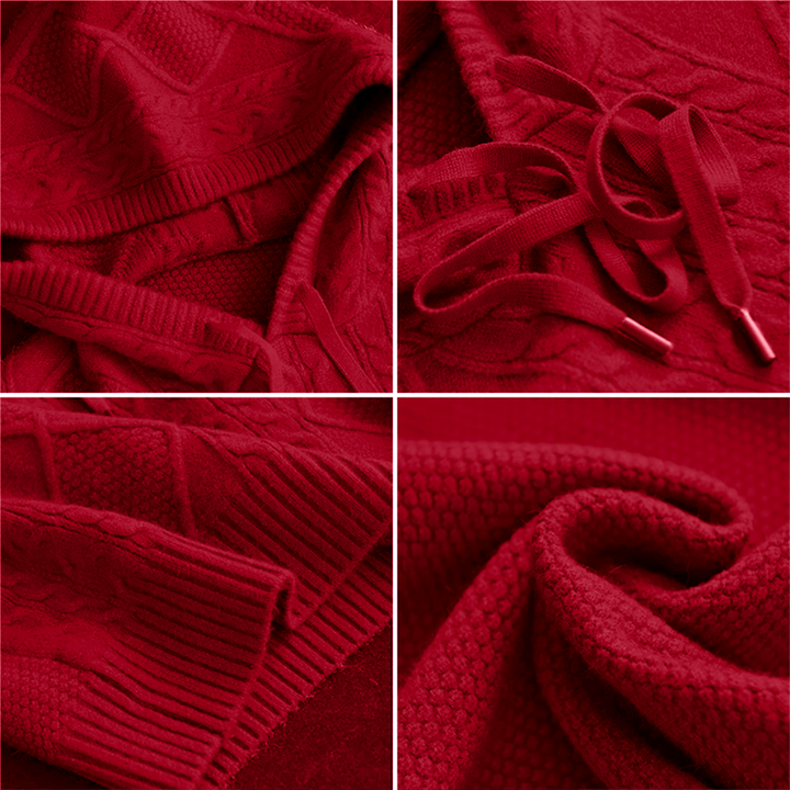 Emily | Cable Knit Hoodie Sweater - Alurea & Co.