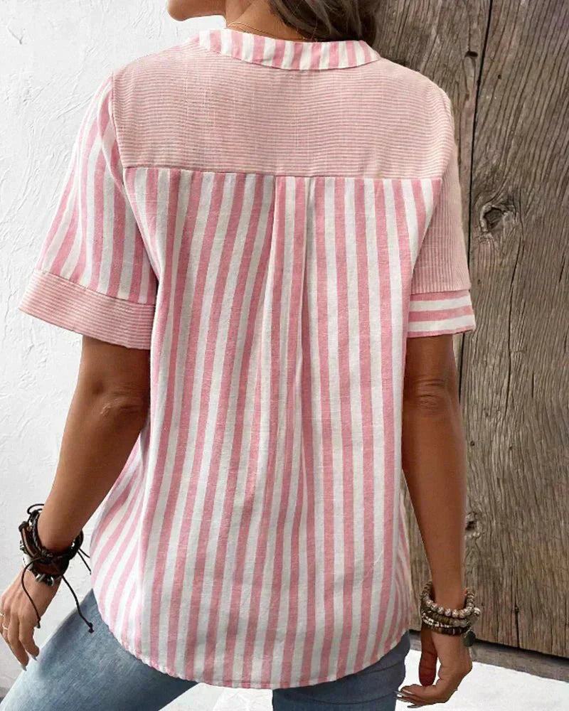 Sienna – Soft Striped Blouse
