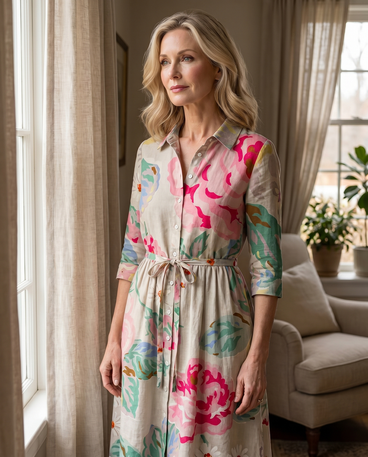 Myzareah dress editorial detail in soft natural light