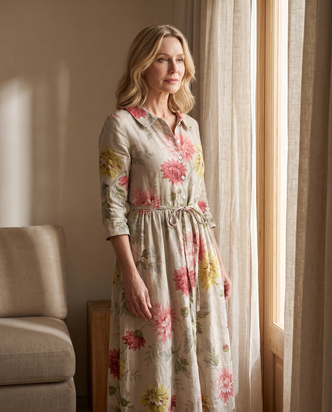 Hyvannah dress editorial detail in soft natural light
