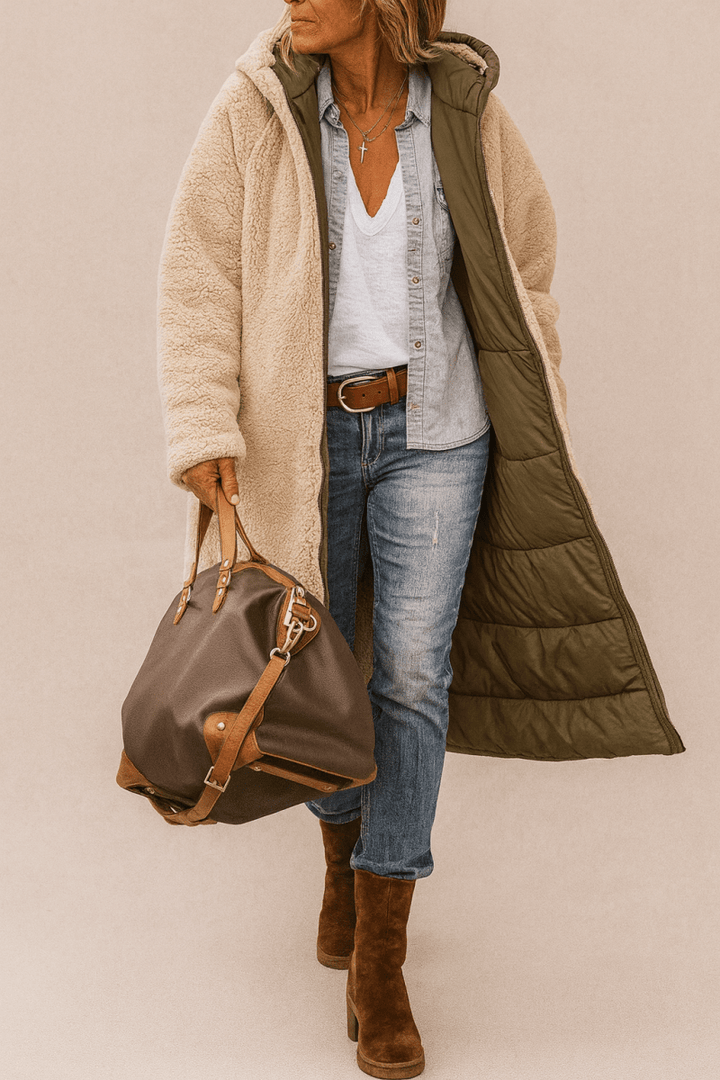 SASHA | SOFT AND  LUSH REVERSIBLE COAT - Alurea & Co.