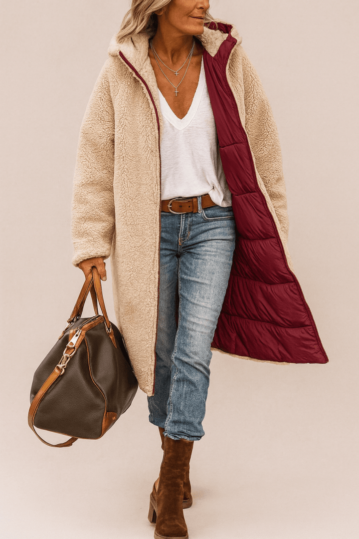 SASHA | SOFT AND  LUSH REVERSIBLE COAT - Alurea & Co.