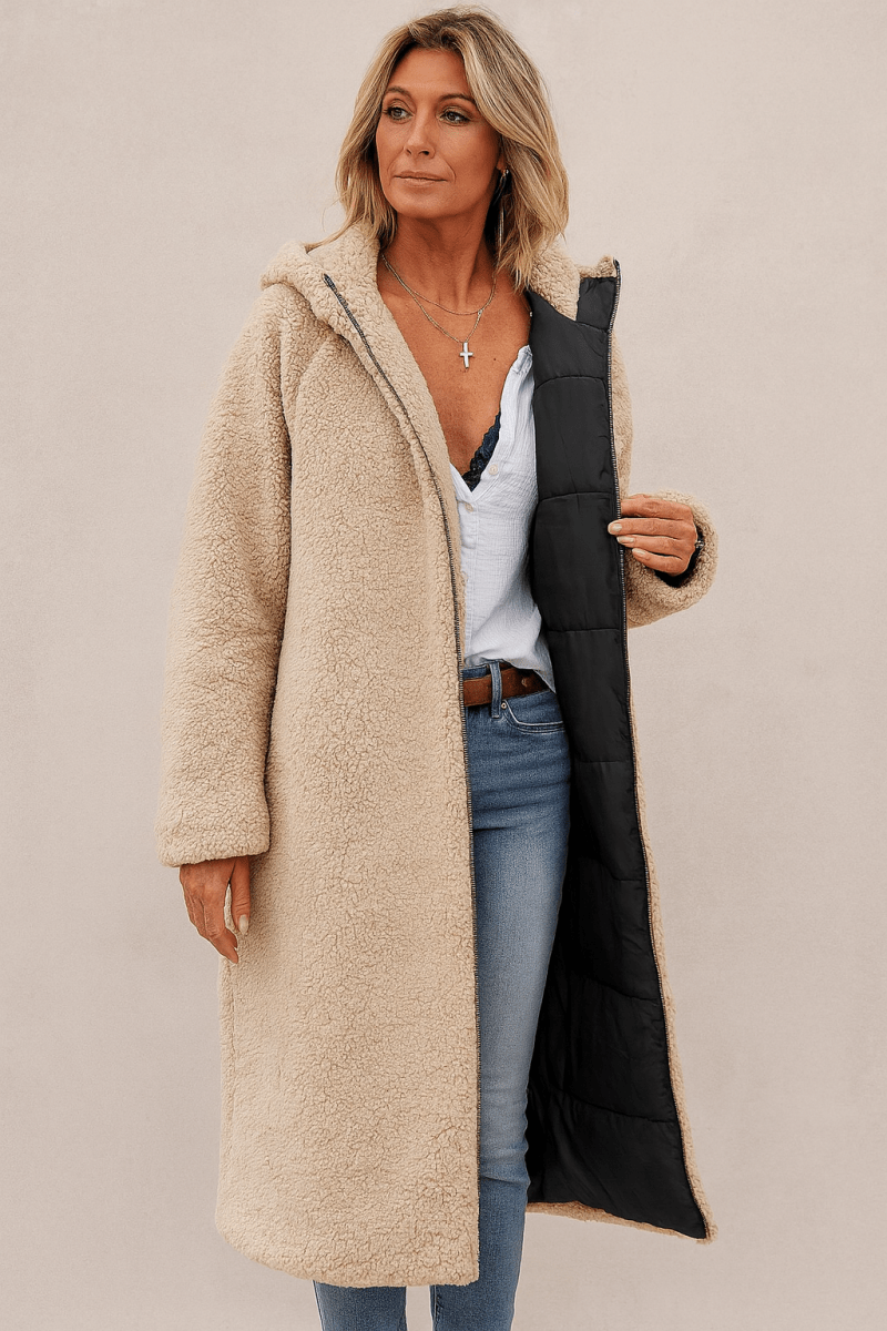 SASHA | SOFT AND  LUSH REVERSIBLE COAT - Alurea & Co.