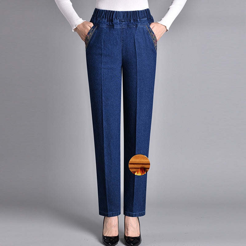 Laluna® | Women's jeans with side pockets and elastic waist - Alurea & Co.