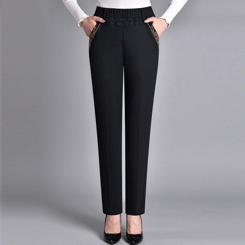 Laluna® | Women's jeans with side pockets and elastic waist - Alurea & Co.