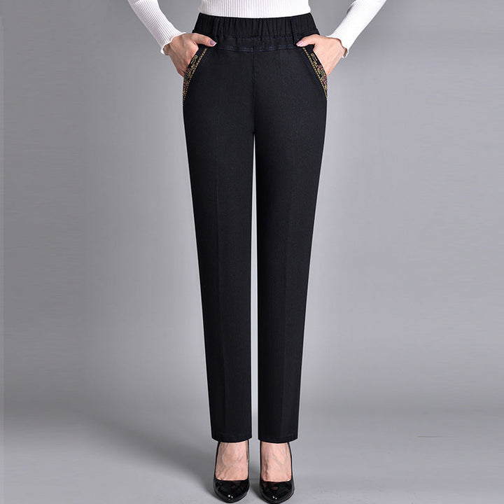 Laluna® | Women's jeans with side pockets and elastic waist - Alurea & Co.